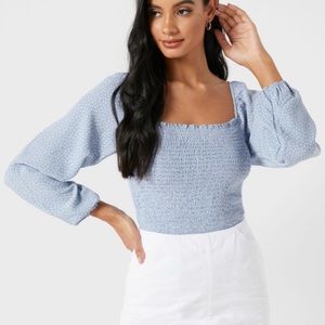American Eagle Smock Long Sleeve Blouse
